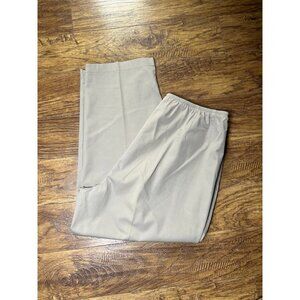 Eileen Fisher 1x Cotton Stretch Ankle Pant Side Zipper khaki